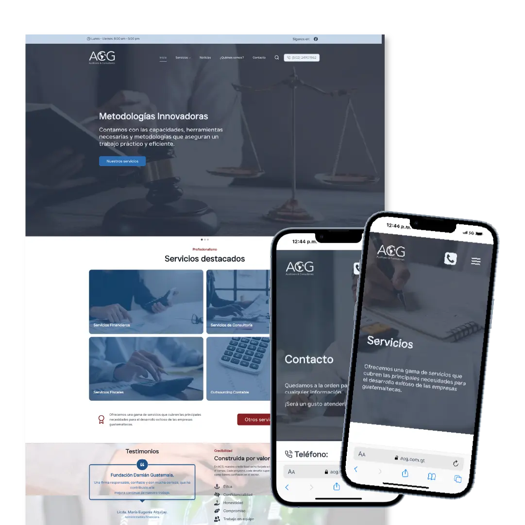 Diseño de página web de ACG